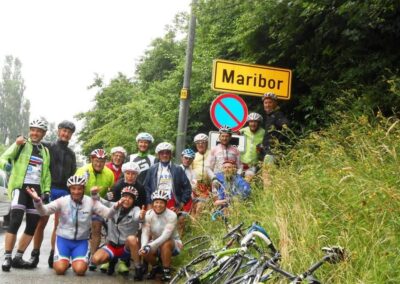 Maribor arrival to capital of Styria Slovenia Cycling