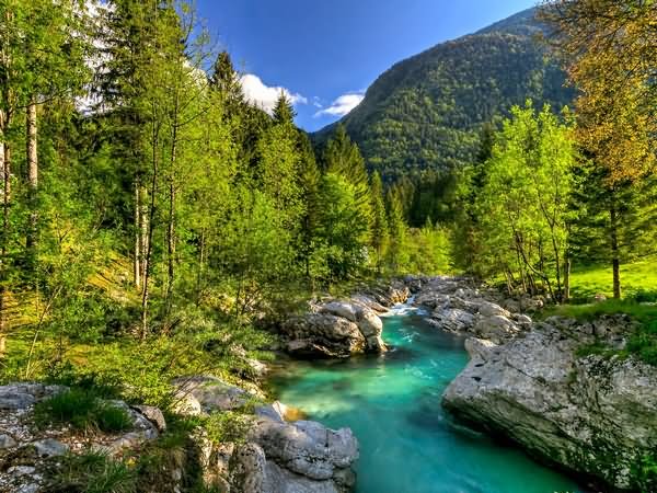 Krajobrazy Soca River Karst Subalpine Słowenia Kolarstwo